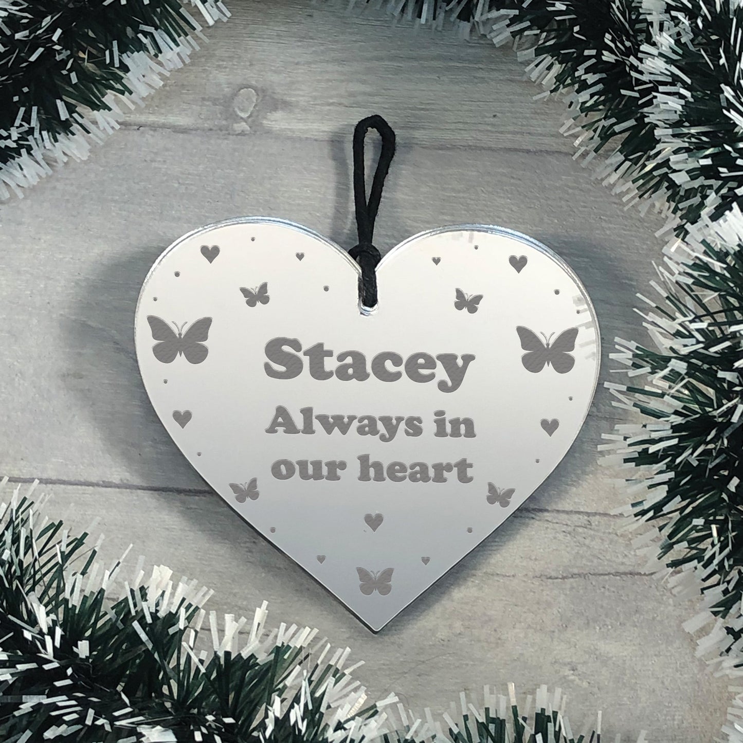 Memorial Gift For Mum Dad Nan Grandad Engraved Hanging Heart