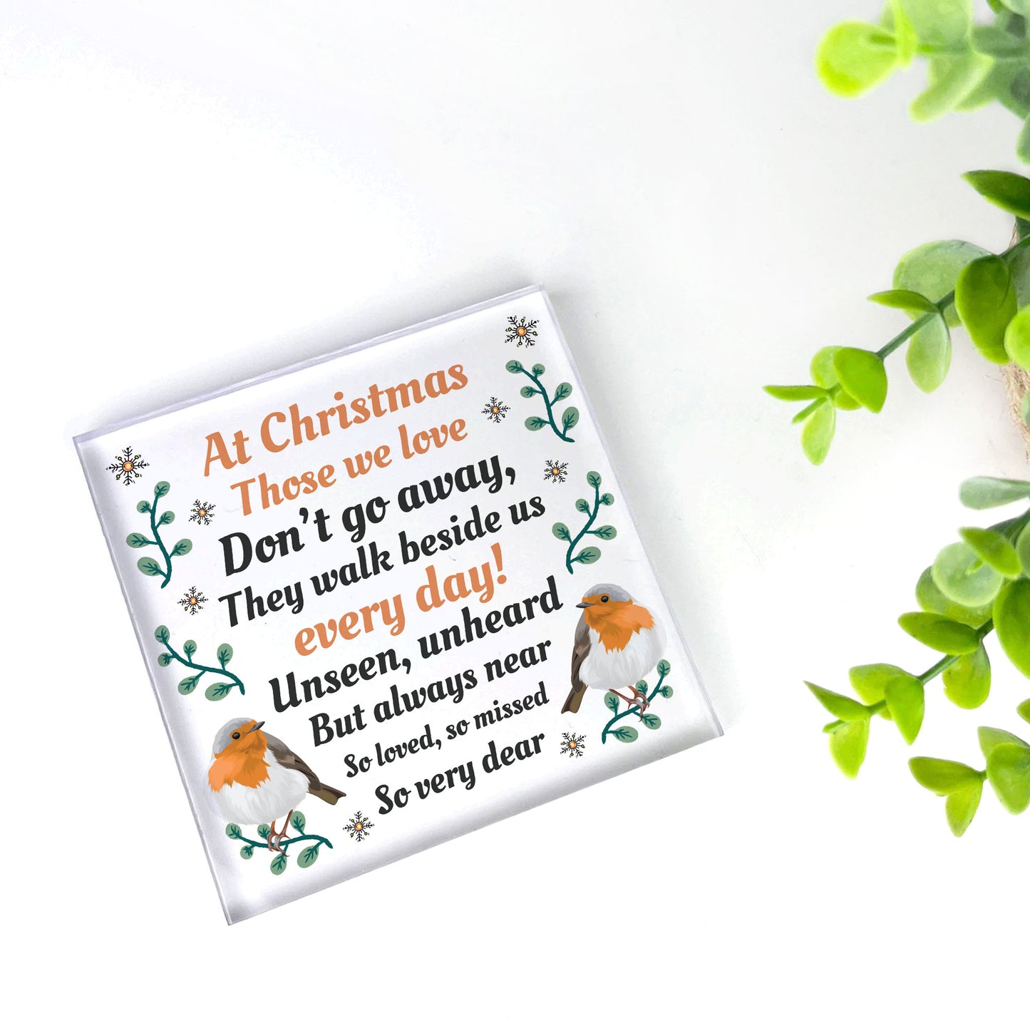 Christmas Memorial Remembrance Plaque Decoration For Mum Dad Nan
