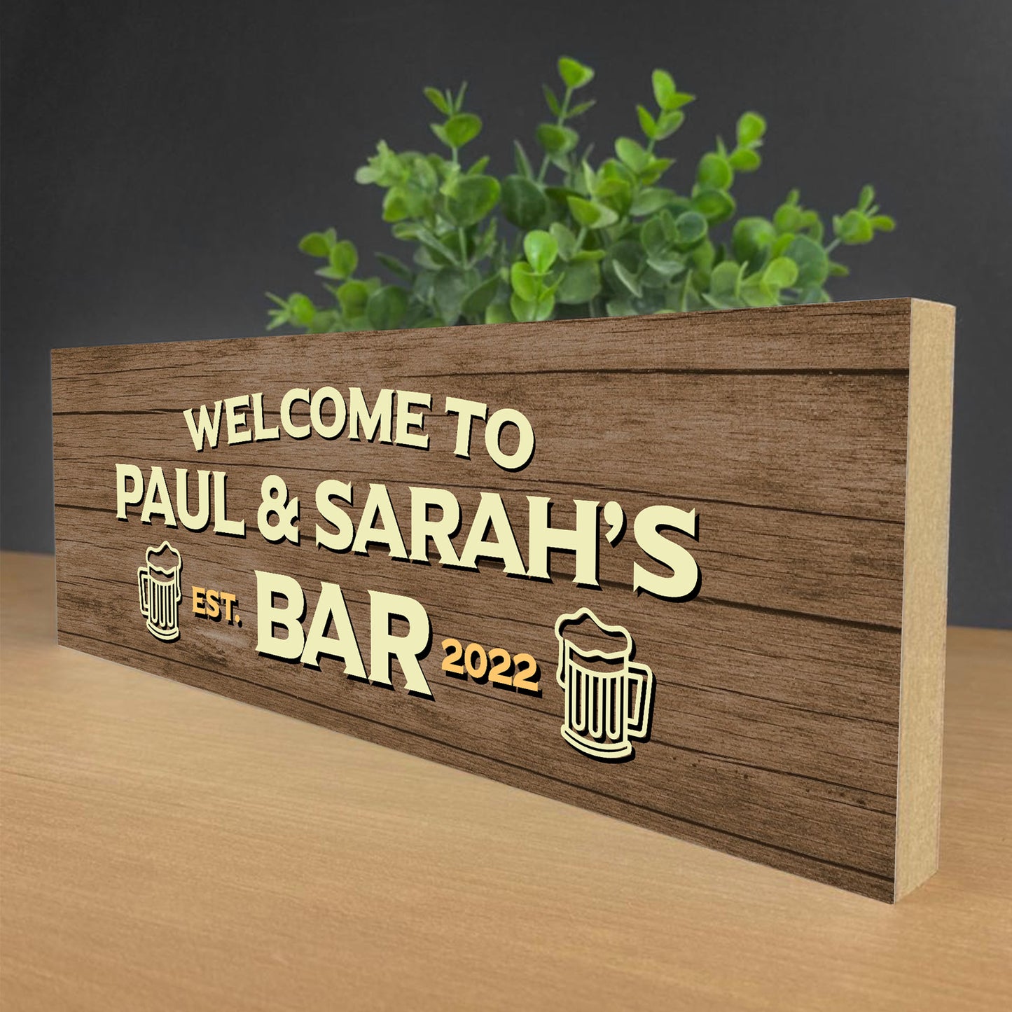 Personalised Wooden Bar Sign Custom Man Cave Plaque For Bar
