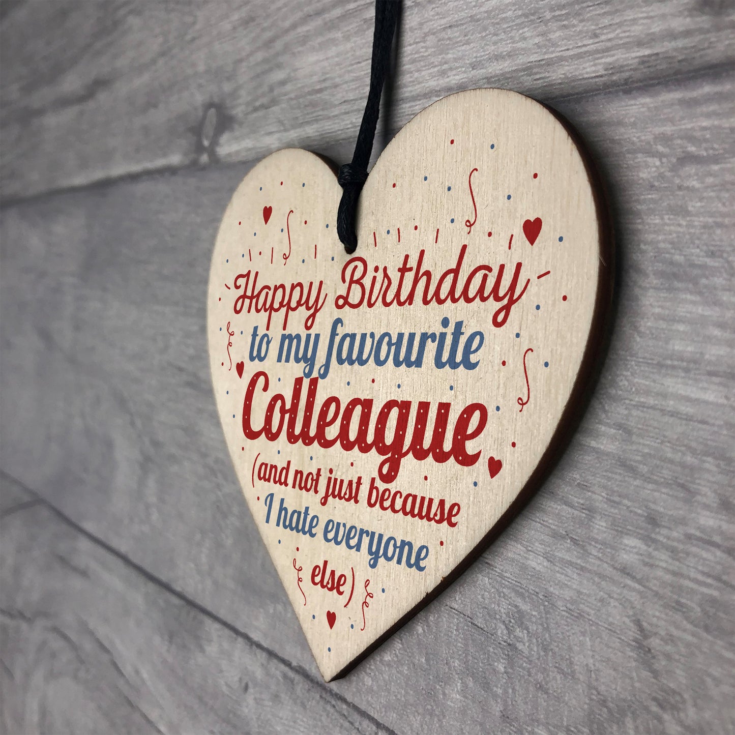 Birthday Colleague Gift Wooden Heart Friendship Sign THANK YOU