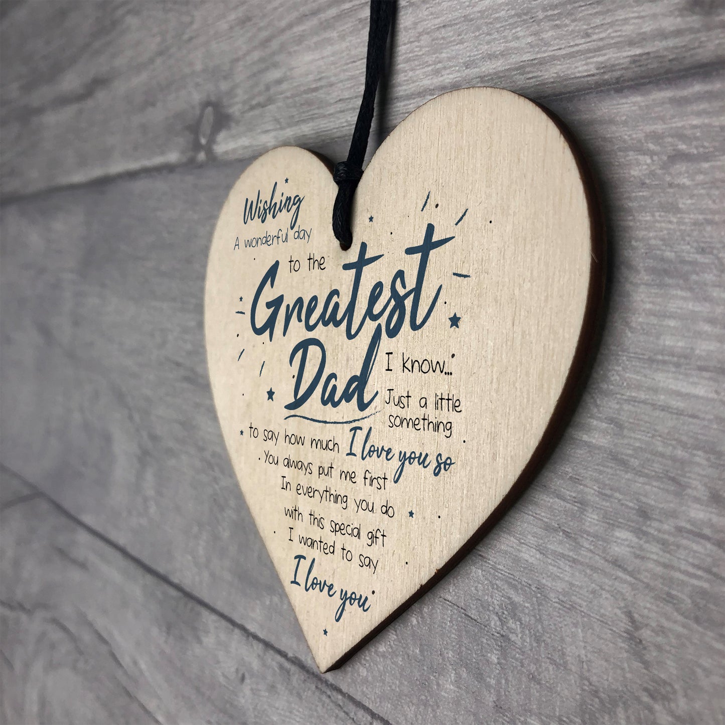 Greatest Dad Fathers Day Dad Daddy Hanging Heart Sign Gift