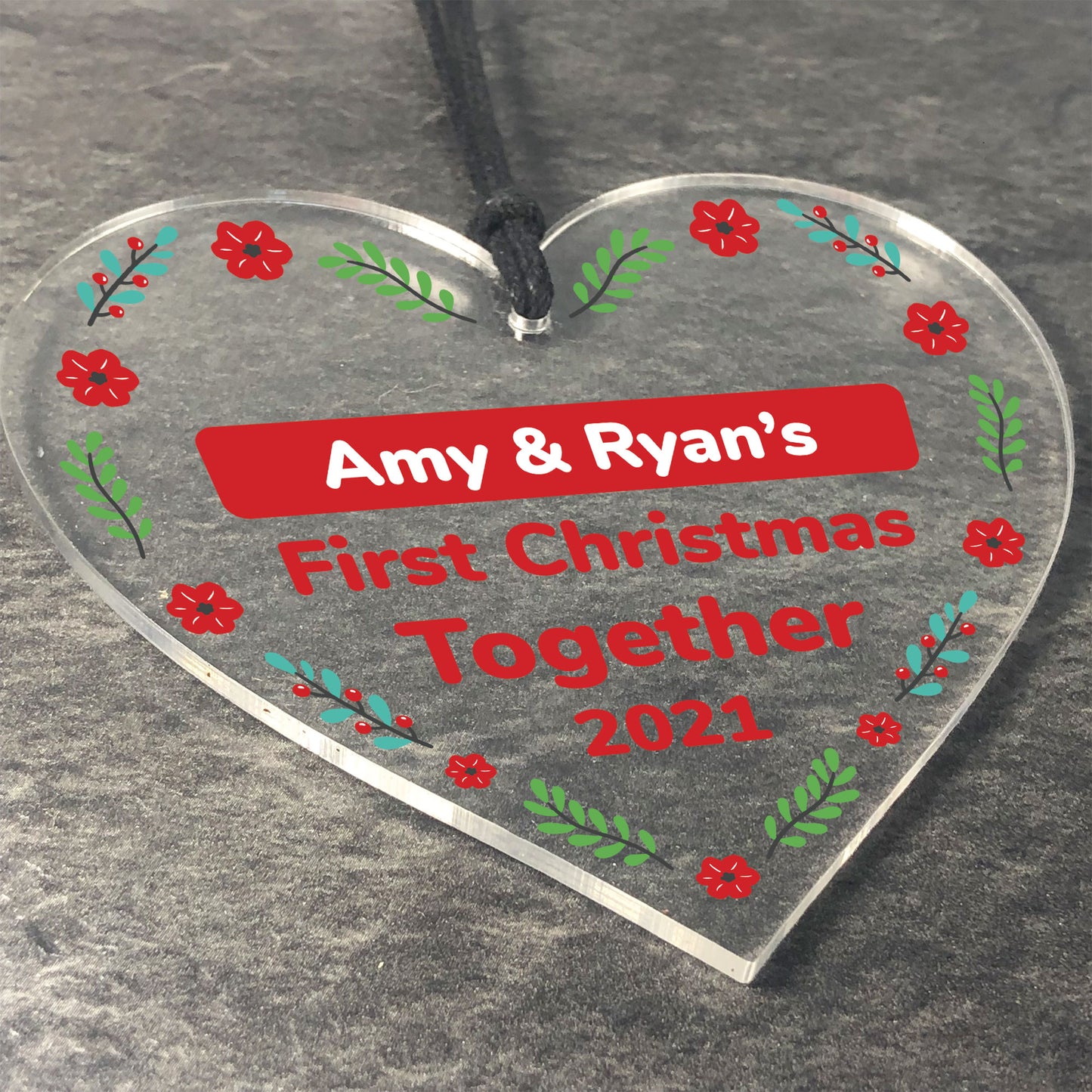 First Christmas Bauble For Couple Personalised Hanging Decor