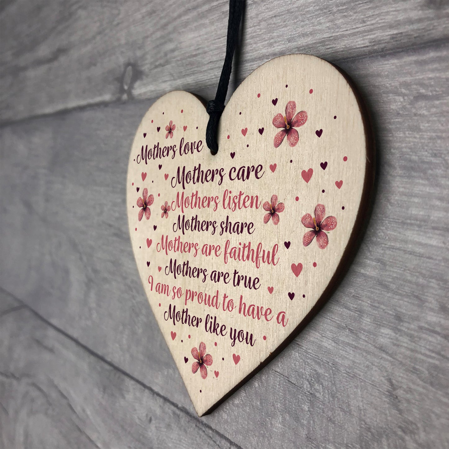 Mother's Day Gift Mother's Day Card Wooden Heart Gift For Mum
