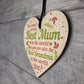 Cute Mother's Day Gift Card Wooden Heart Mum Gifts Best Grandma