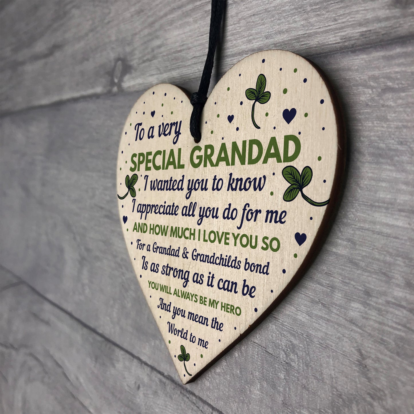 Thank You Gifts For Grandad Wood Heart Grandad Birthday Gift
