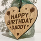 Birthday Gift For Daddy Wood Engraved Heart 30th 40th 50th