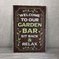 GARDEN BAR Sign For Outdoor Hanging Wall Decor Bar Signs