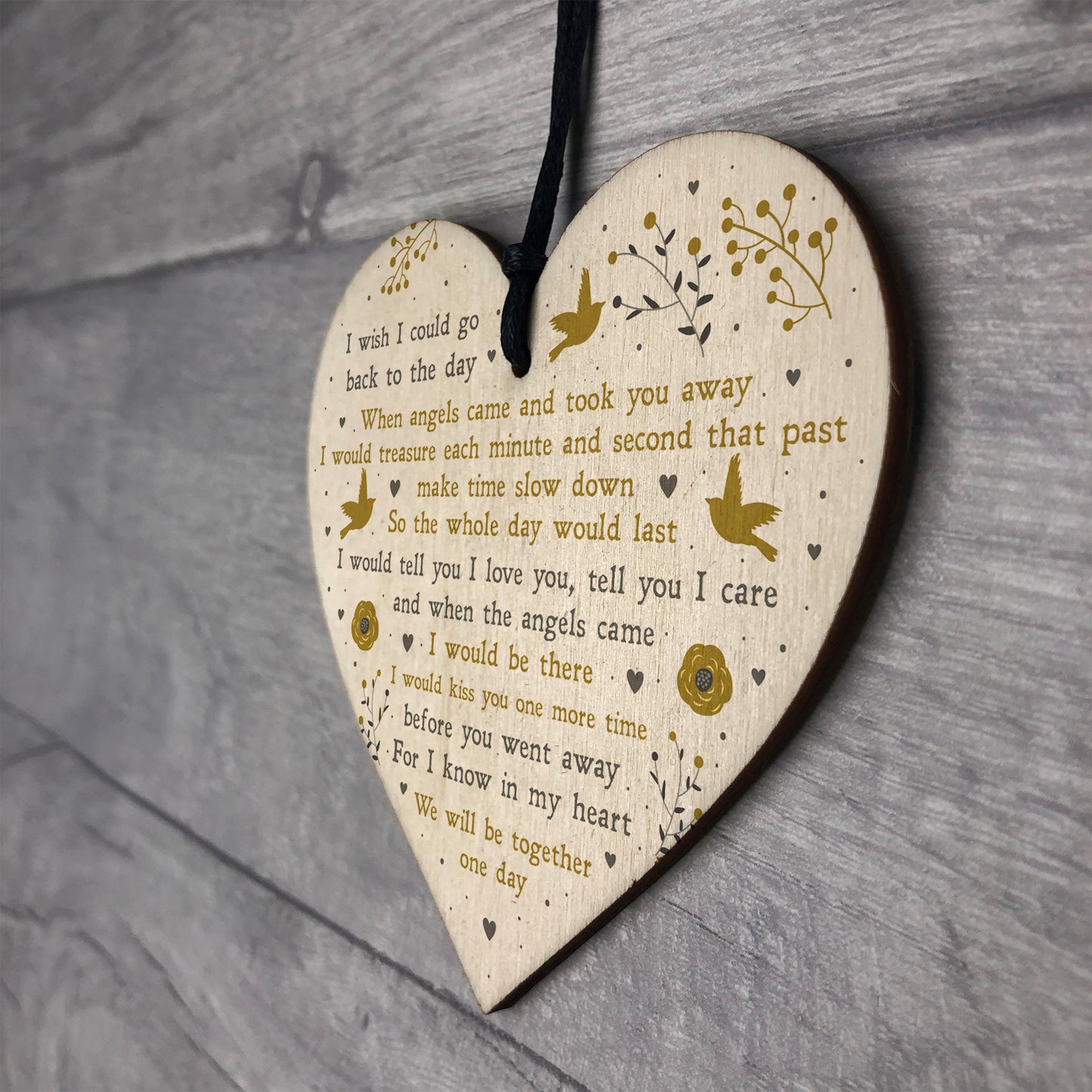 Memorial Gift For Mum Dad Nan Grandad Wooden Heart Xmas Bauble