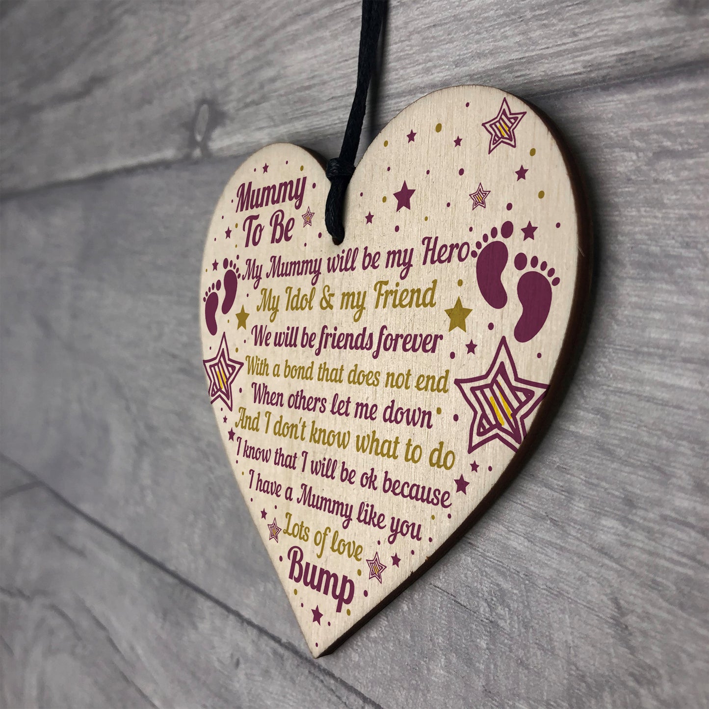 Best Mummy Gifts Wooden Heart Mummy To Be Card Baby Shower