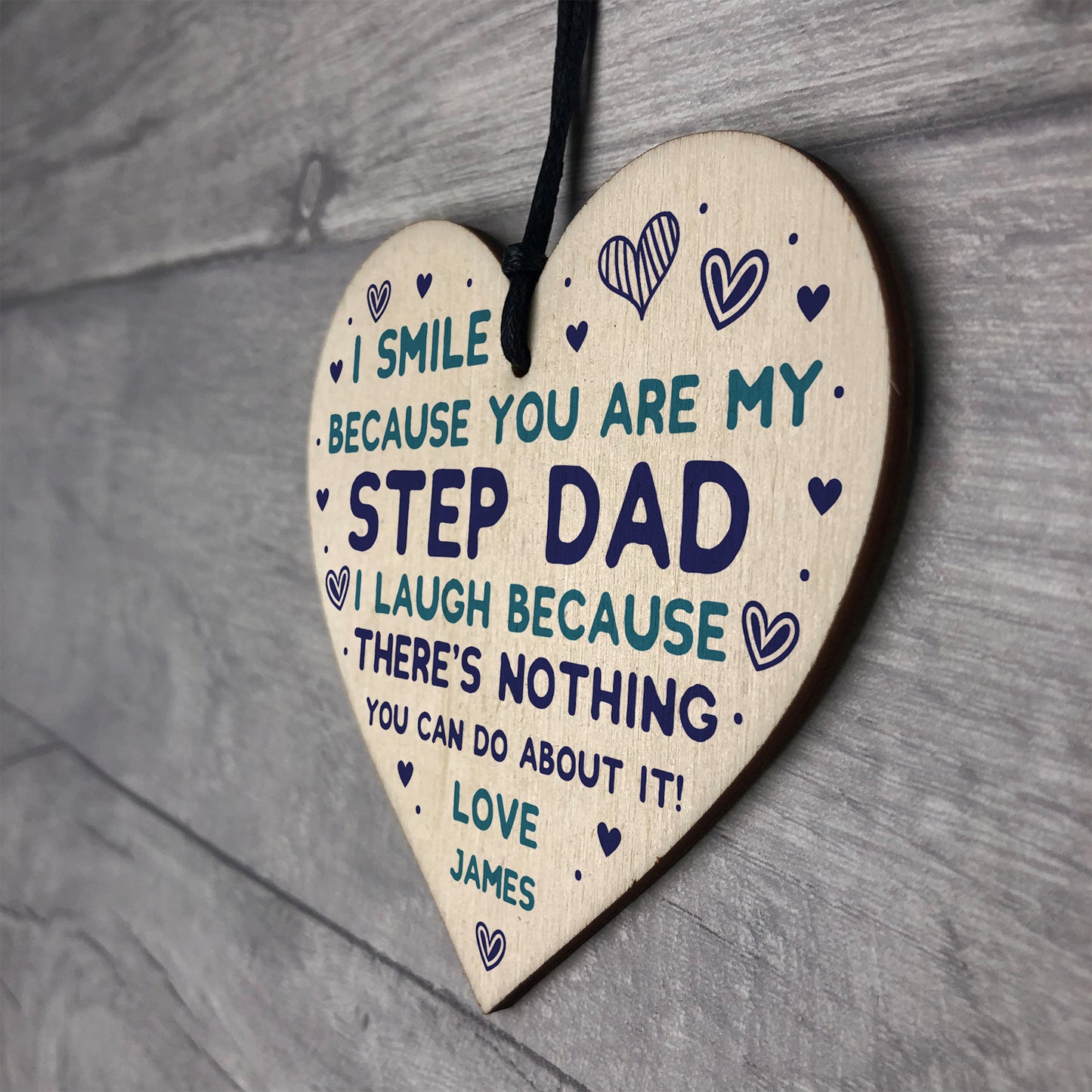 Step Dad Gifts Personalised Wood Heart Fathers Day Birthday Gift