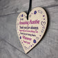 Auntie Gift From Niece Nephew THANK YOU Wood Heart Mothers Day