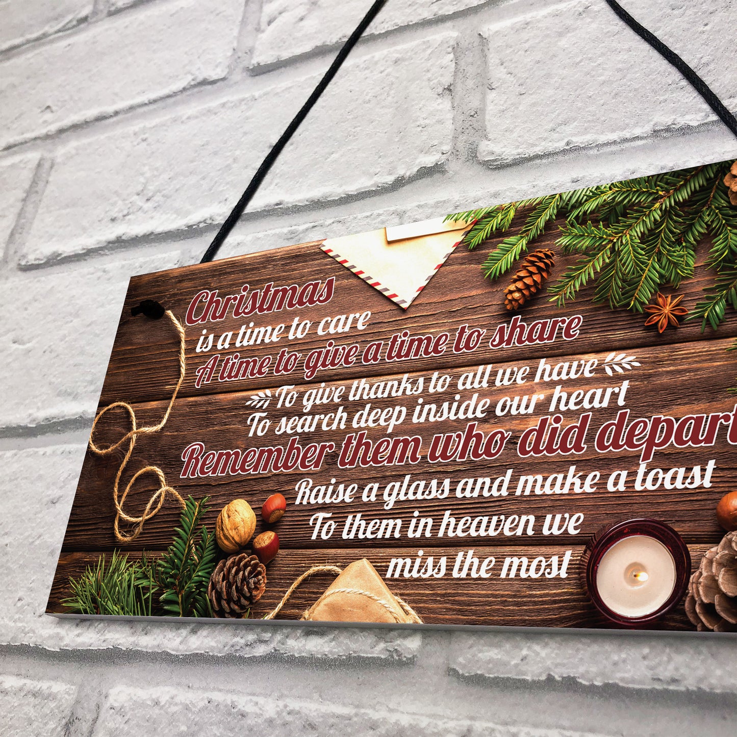 Christmas Memorial Tree Decoration Hanging Bauble Plaque