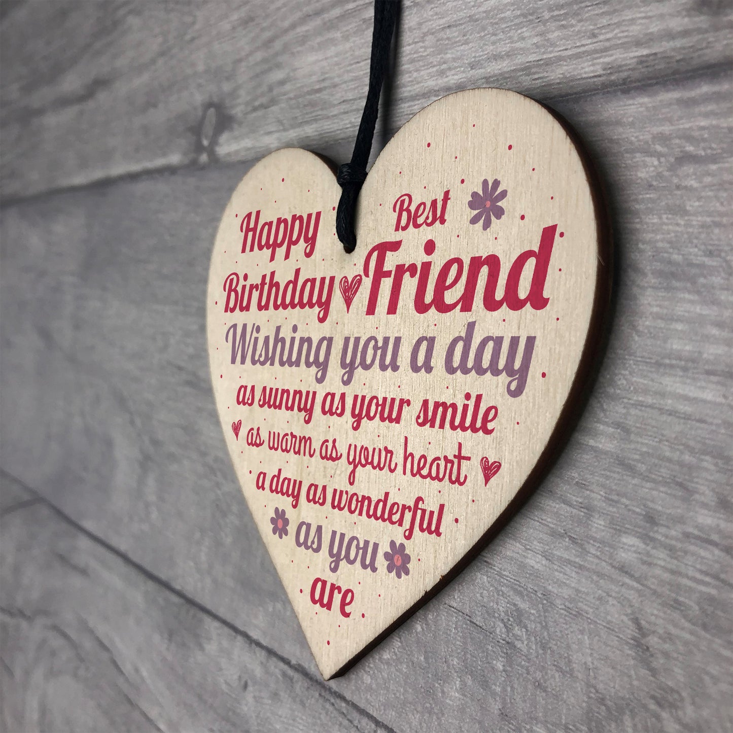 Special Friend Birthday Gift Wooden Heart Sign Card Keepsake