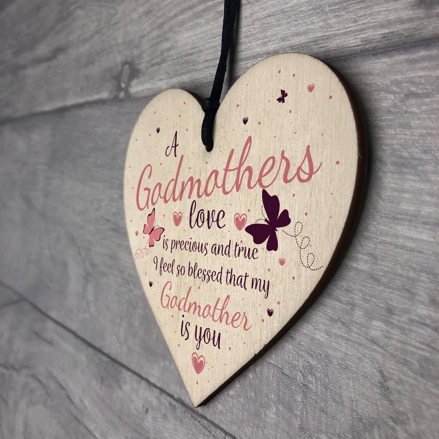 Godmothers Love Heart Plaques Sign Mothers Day Christening
