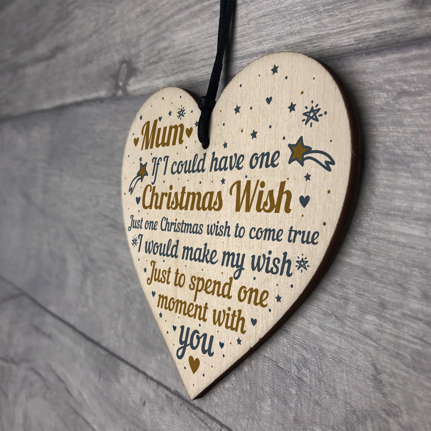 Mum Christmas Memorial Tree Decoration Hanging Wooden Bauble