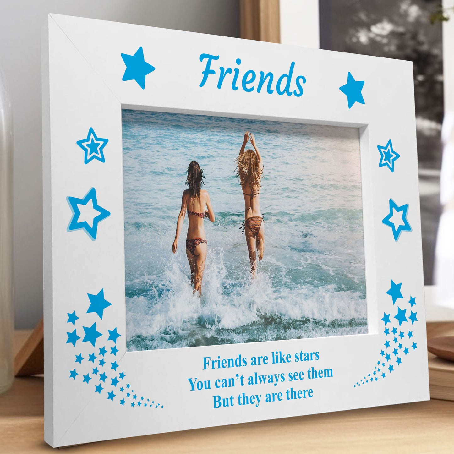 Friends Are Like Stars Wooden Photo Frame Gift For Birthday