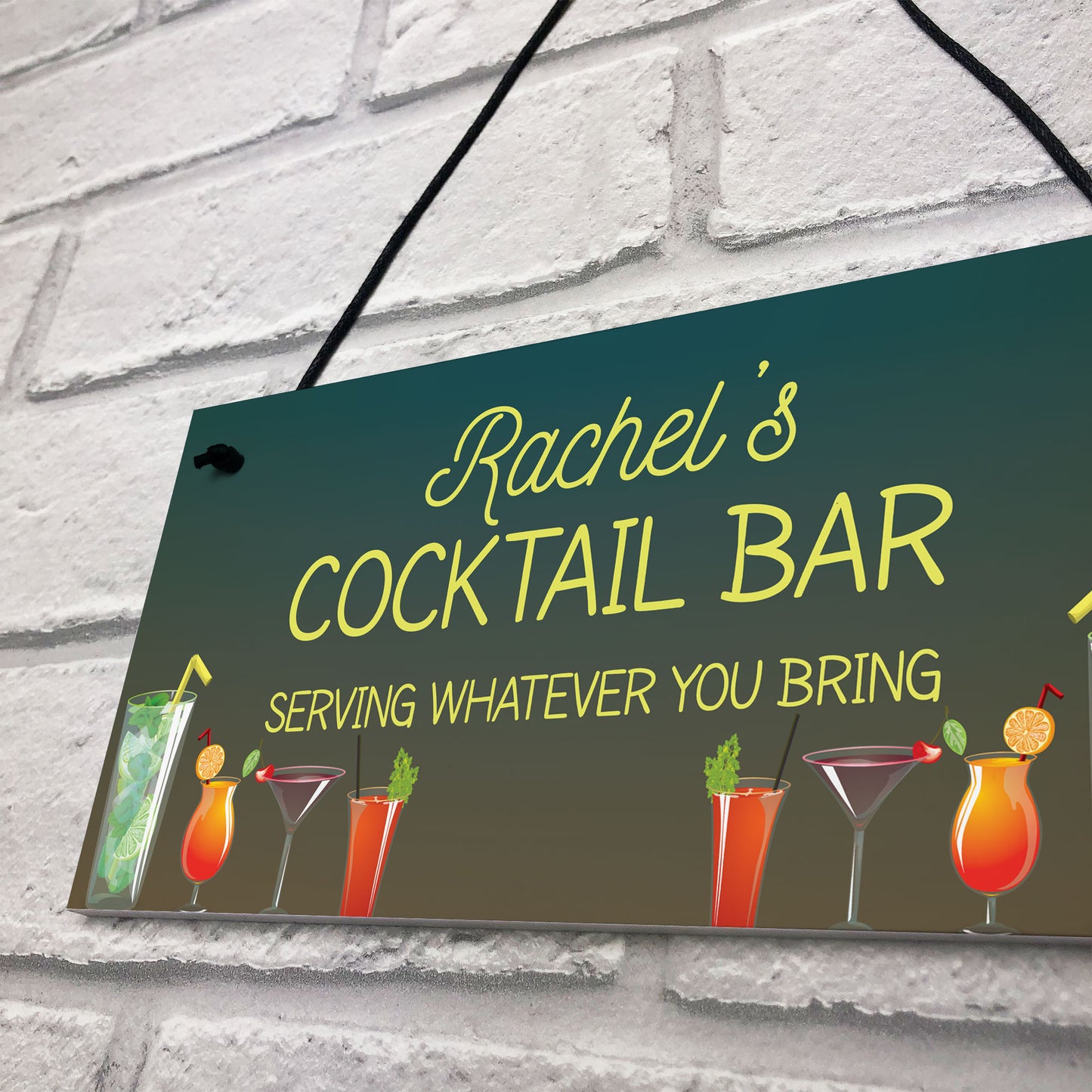 Personalised Cocktail Bar Sign For Home Novelty Alcohol Gifts