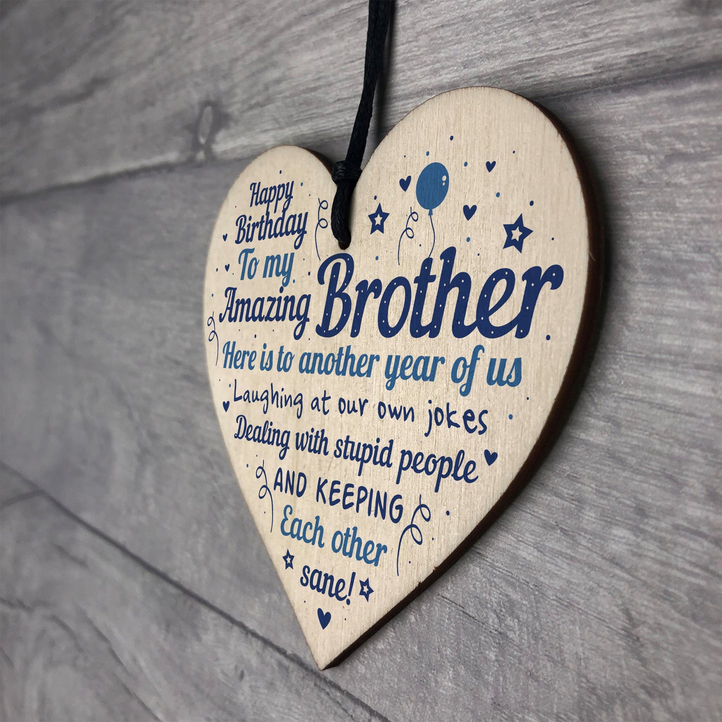 Birthday Gifts For Brother Wood Heart Gift From Sister Family