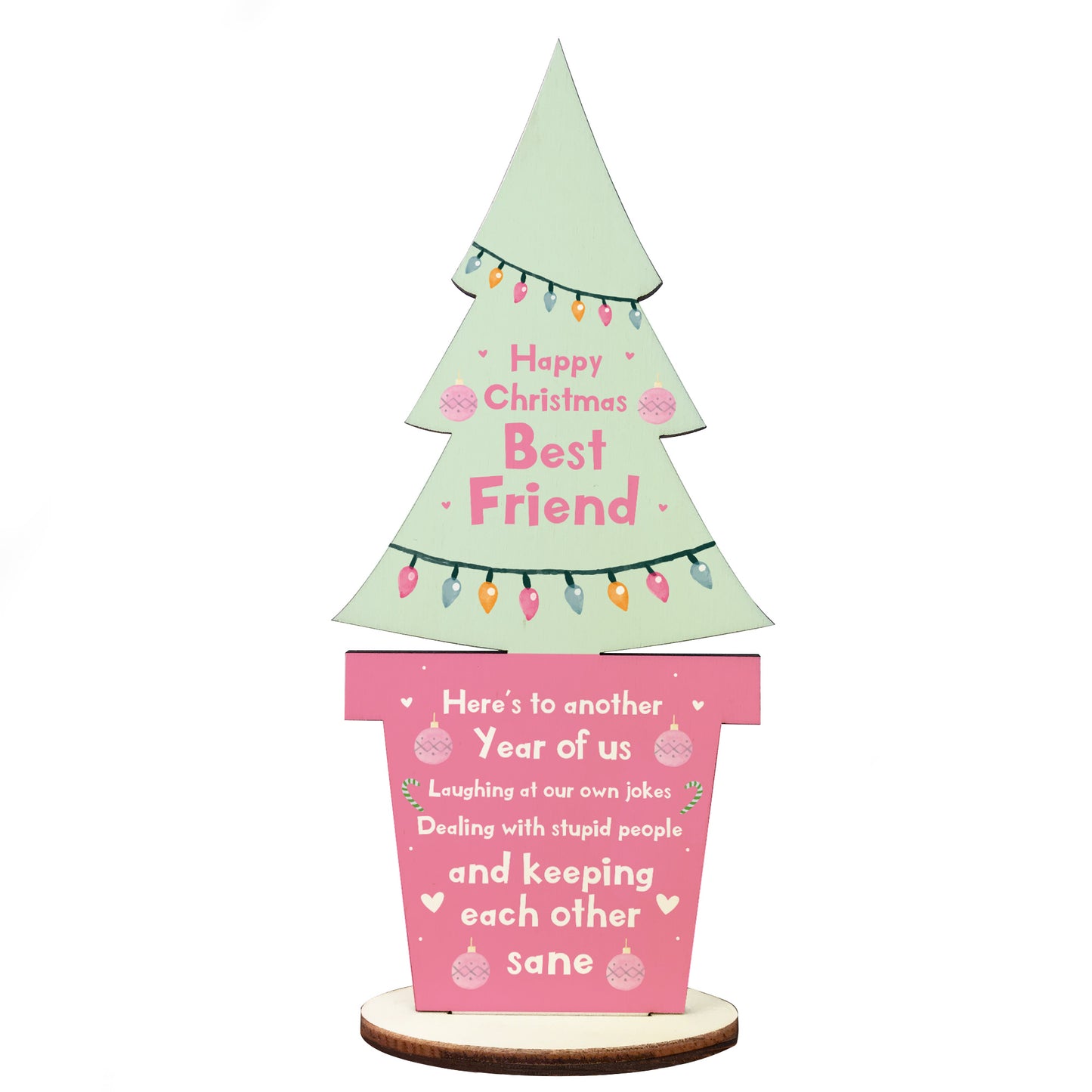 Christmas Best Friend Gift Wood Christmas Tree Decoration Friend