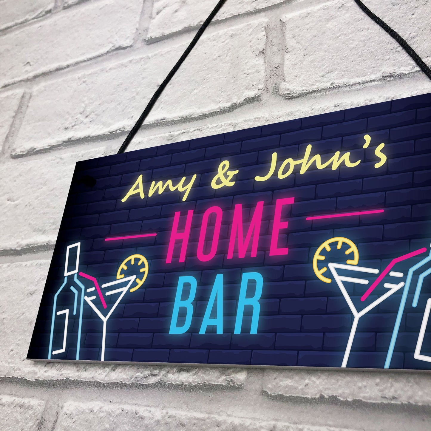 PERSONALISED Home Bar Plaque Hanging Man Cave Garden Bar