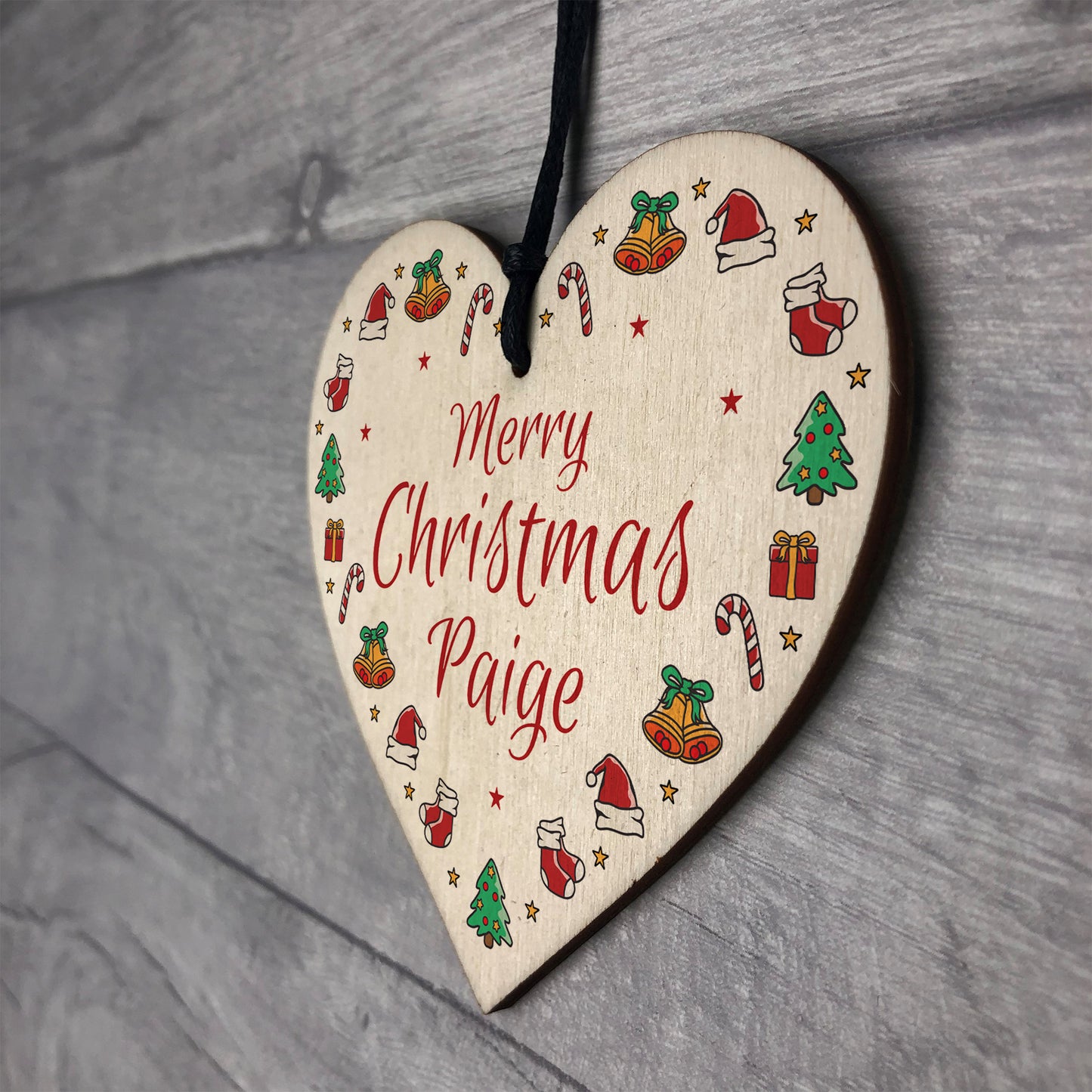 Christmas Bauble For Daughter Son Personalised Heart Decoration
