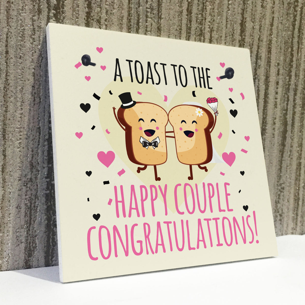 Handmade Wedding Card Bride Groom Congratulations Newlyweds