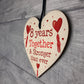 8th Anniversary Gift Wood Heart Perfect Gift For Husband Wife
