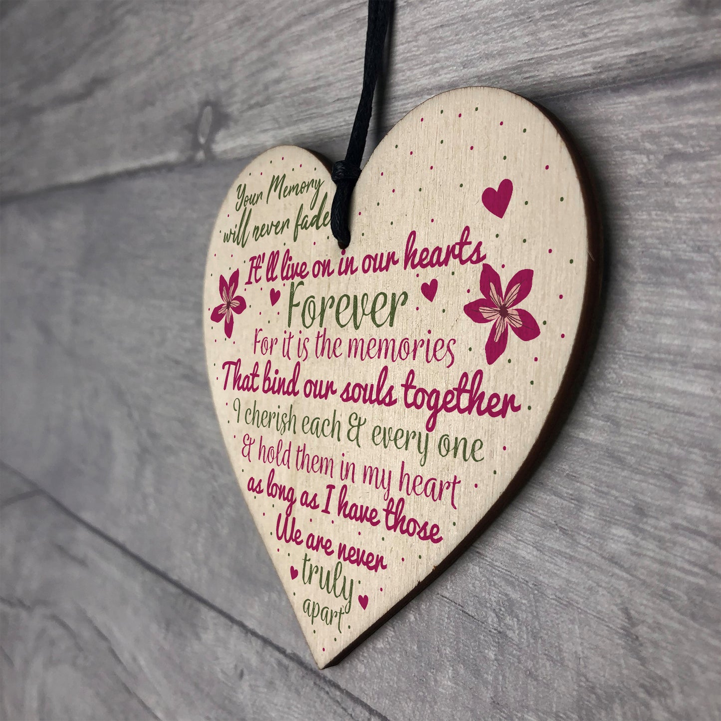 Wooden Heart Keepsake Memorial Plaques For Mum Dad Nan Grandad