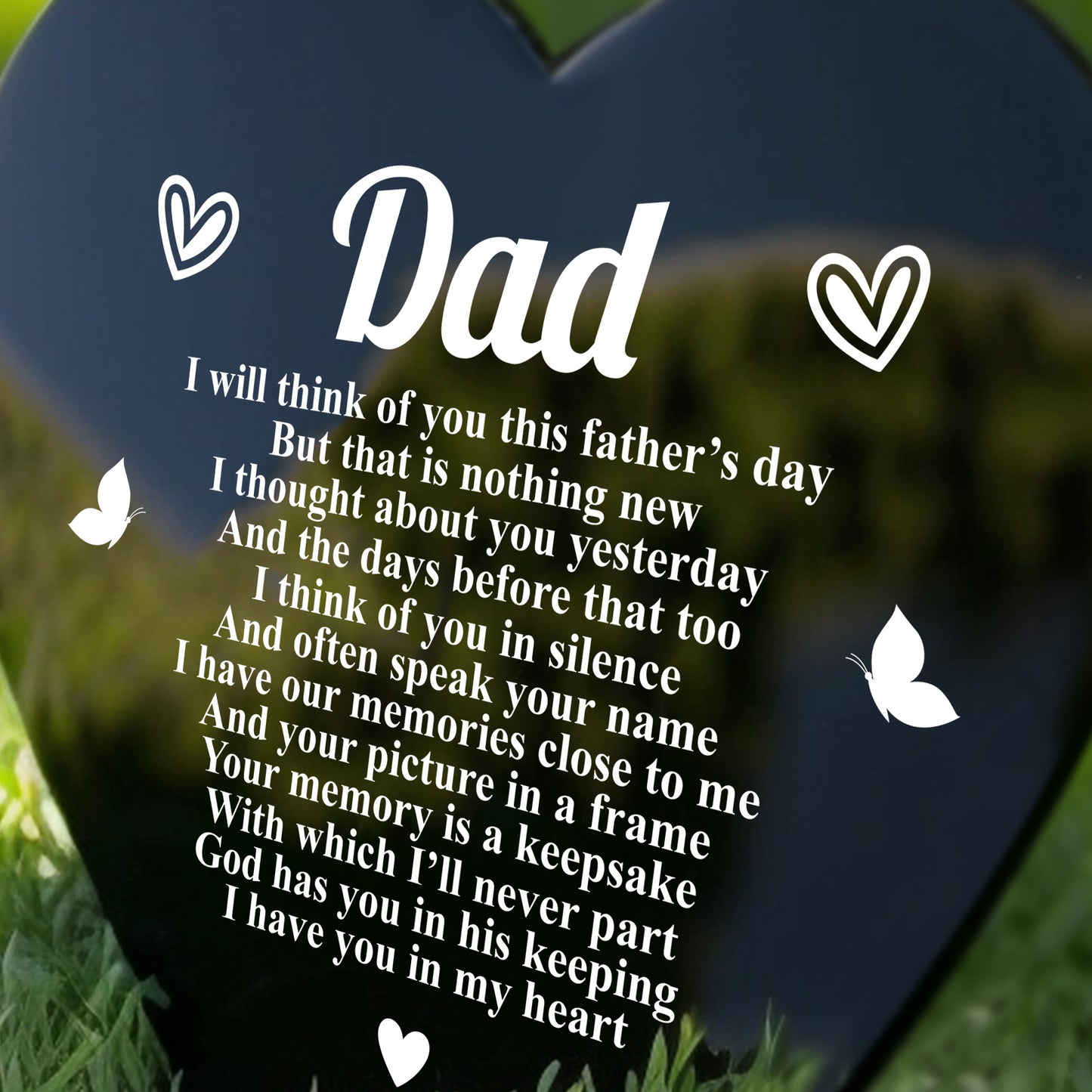 Dad Fathers Day Memorial Plaque Stake Ornament Grave Remembrance