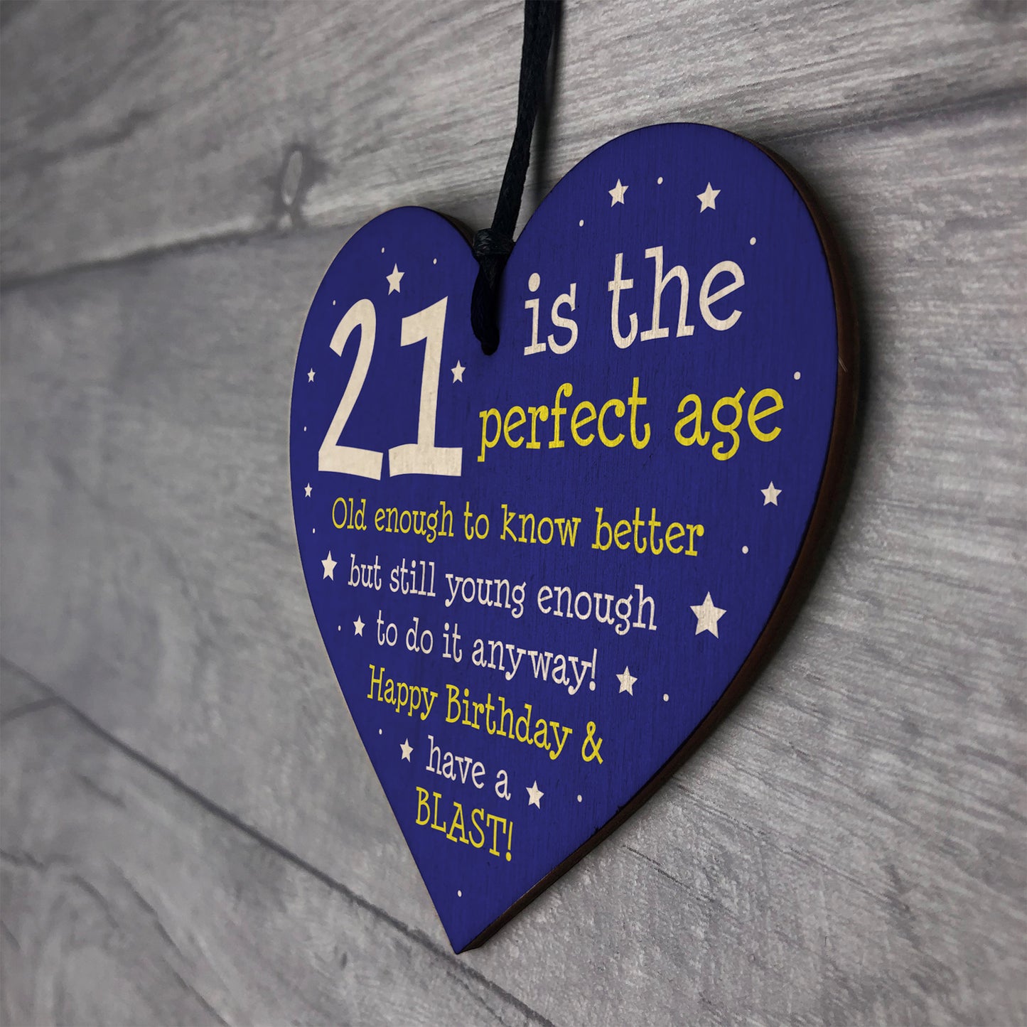 Perfect 21st Birthday Gift for Daughter or Son Wood Heart Humour