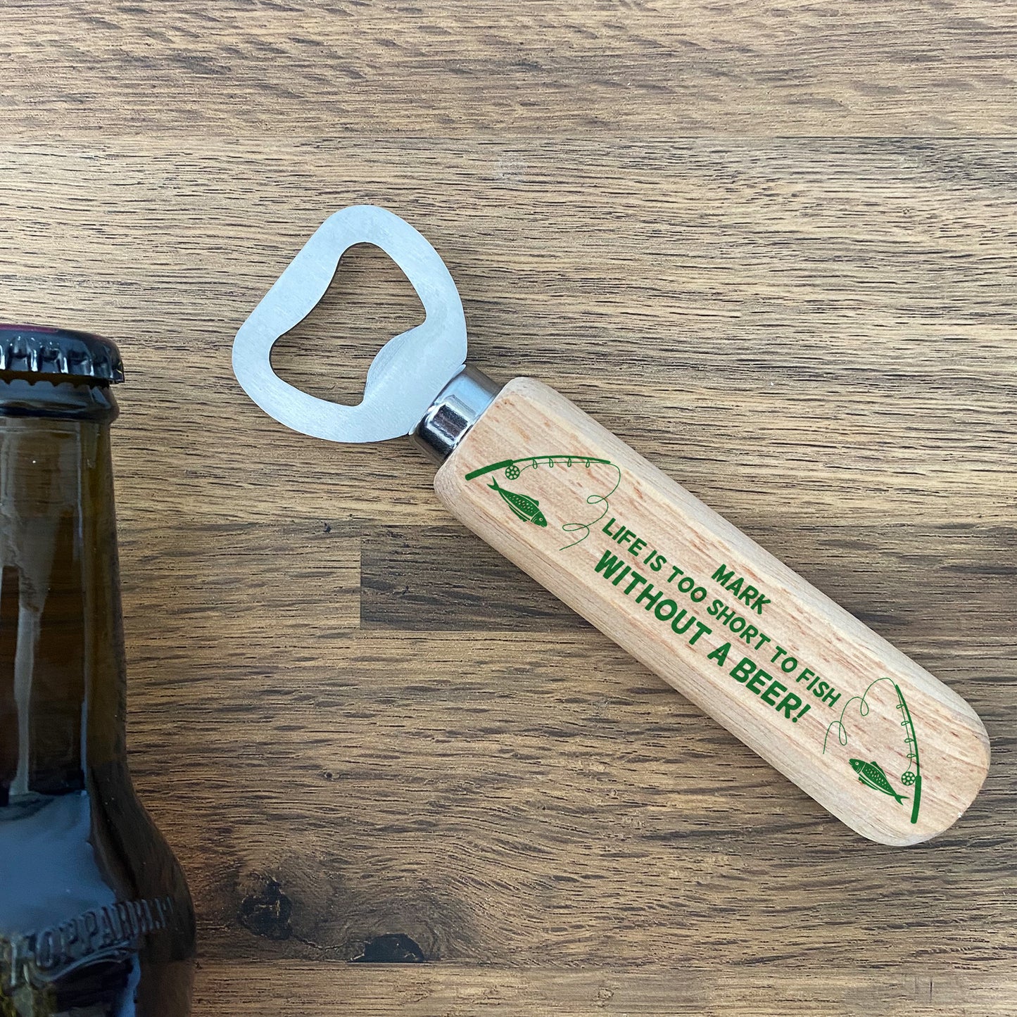 Personalised Fishing Gift Bottle Opener Fishing Lover Birthday