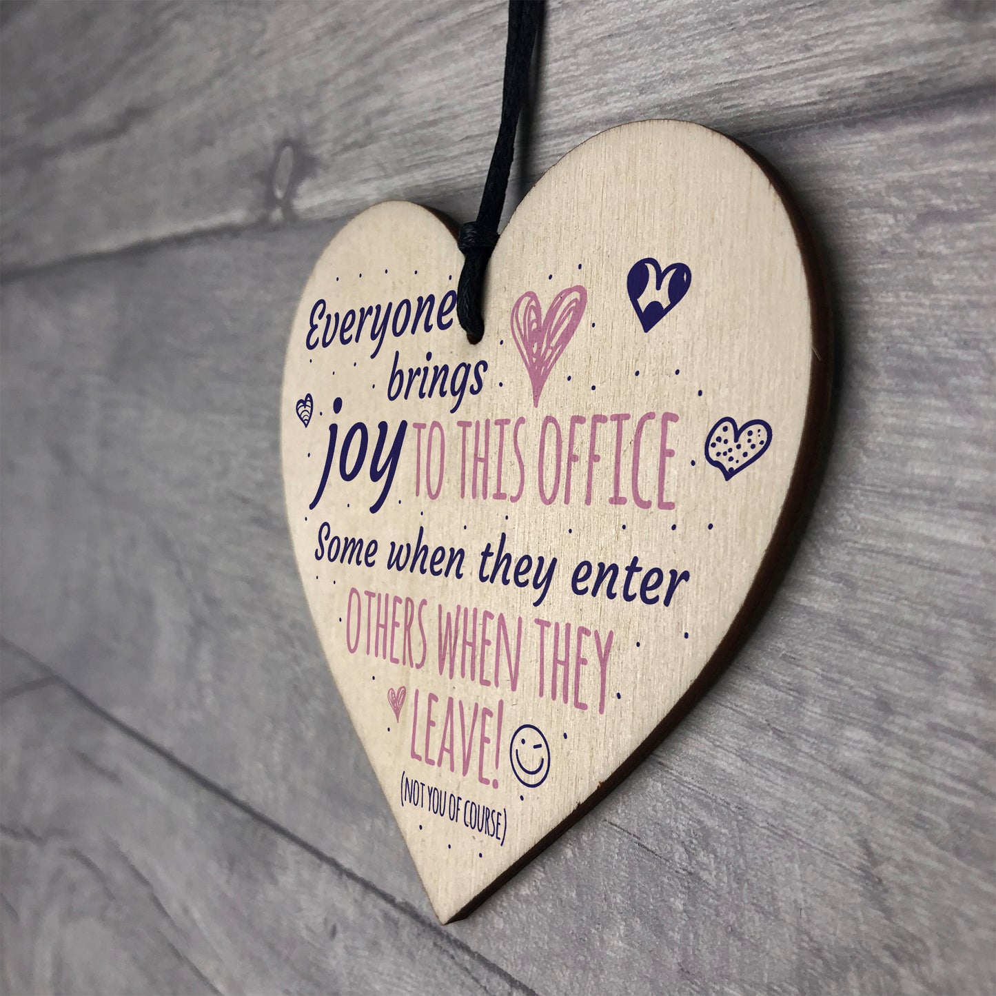 Bring Joy To The Office Novelty Wooden Heart Leaving Gift Plaque