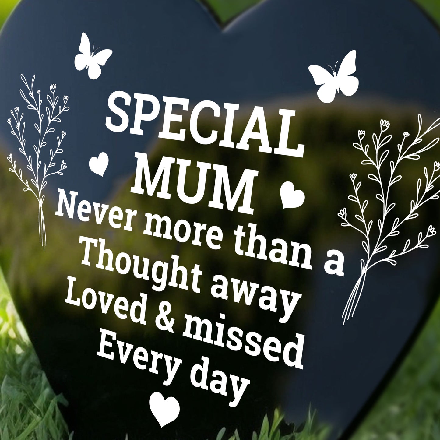 Special Mum Graveside Memorial Marker Acrylic Grave Heart Plaque