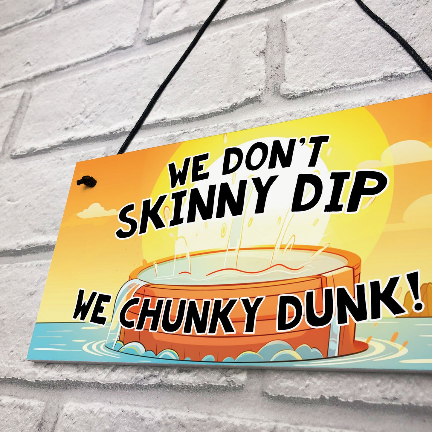 Funny Novelty Hot Tub Sign Hanging Sign Outdoor Garden Hot Tub