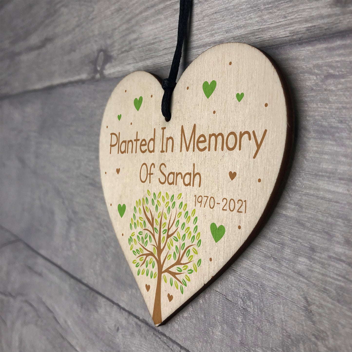 In Memory Plaque Mum Dad Nan Grandad Memorial Gift Wooden Heart