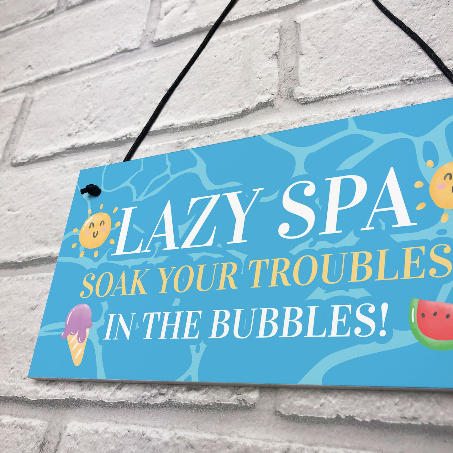 Novelty Lazy Spa Hanging Decor Sign Hot Tub Decor Garden Sign