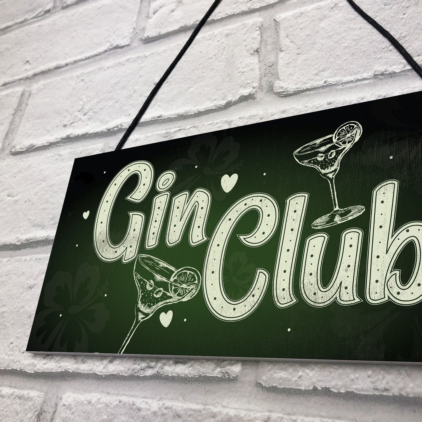 Gin Club Gin Tonic Sign Garden Shed Home Bar Pub Kitchen Plaque