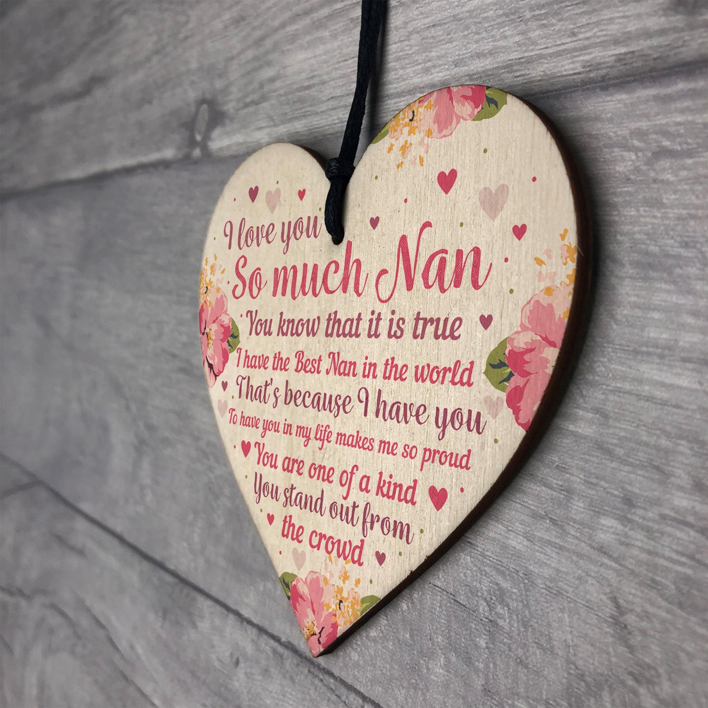 Special Mother's Day Gift For Nan Wood Heart Nan Gifts Nan Signs