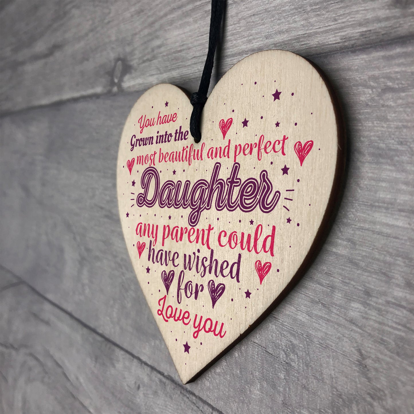 Handmade Daughter Gift Birthday Gift For Daughter Wooden Heart