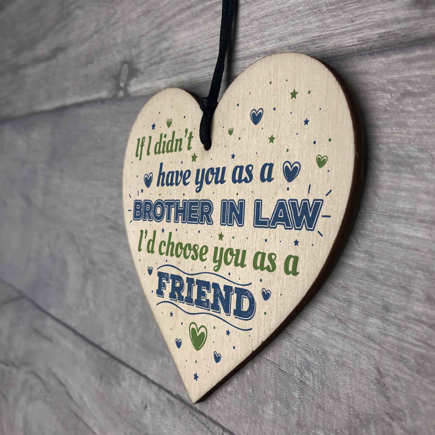 Brother In Law Birthday Gift Card Heart Plaque Friendship Gift