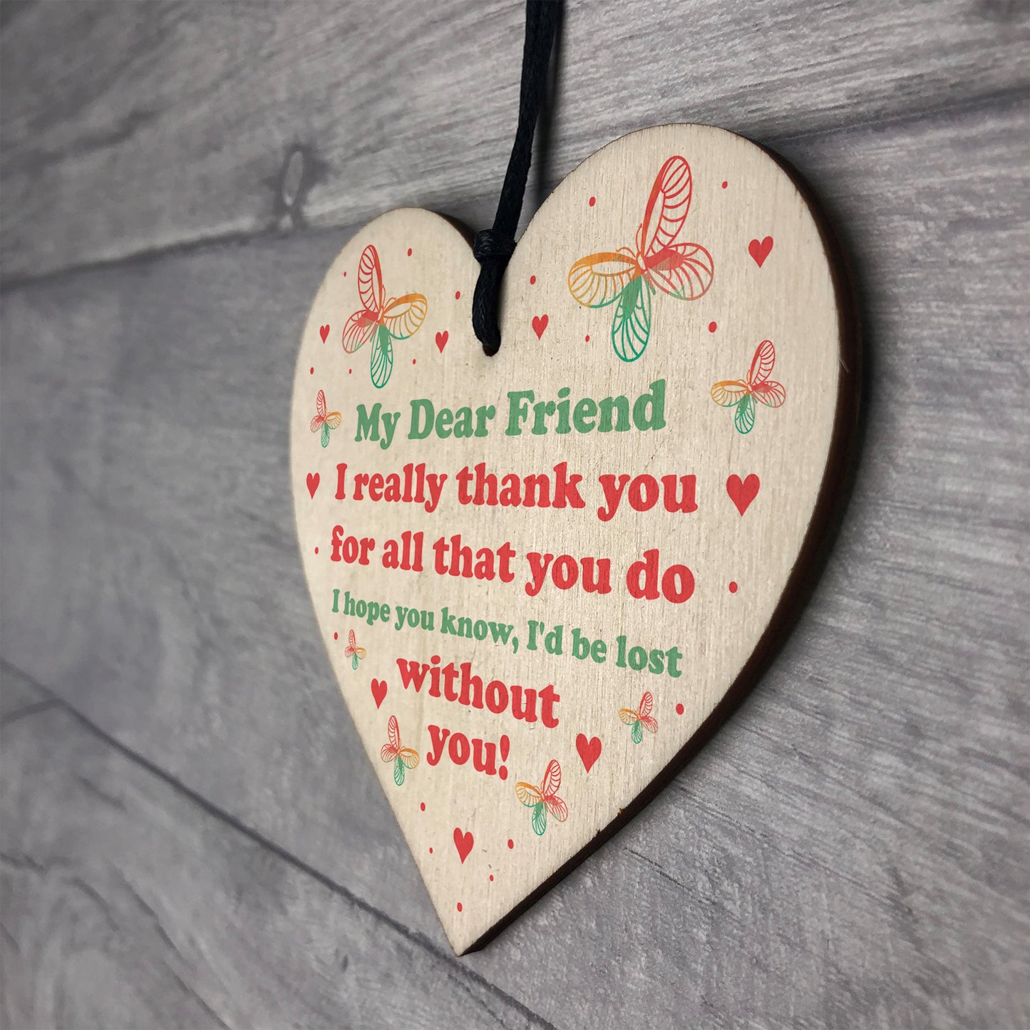 Dear Friend Gift Wood Heart Birthday Christmas Gift