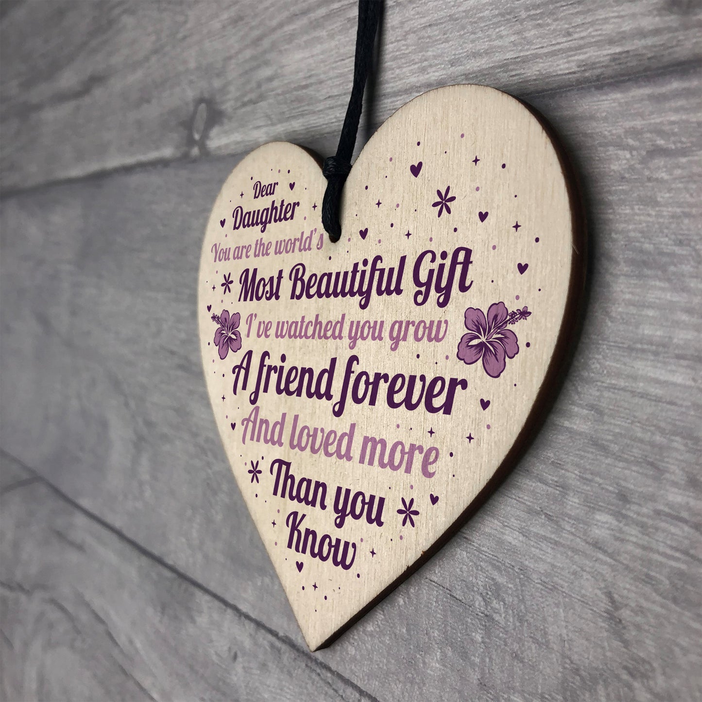 Daughter Gifts For Christmas Birthday Wood Heart Poem Daughter
