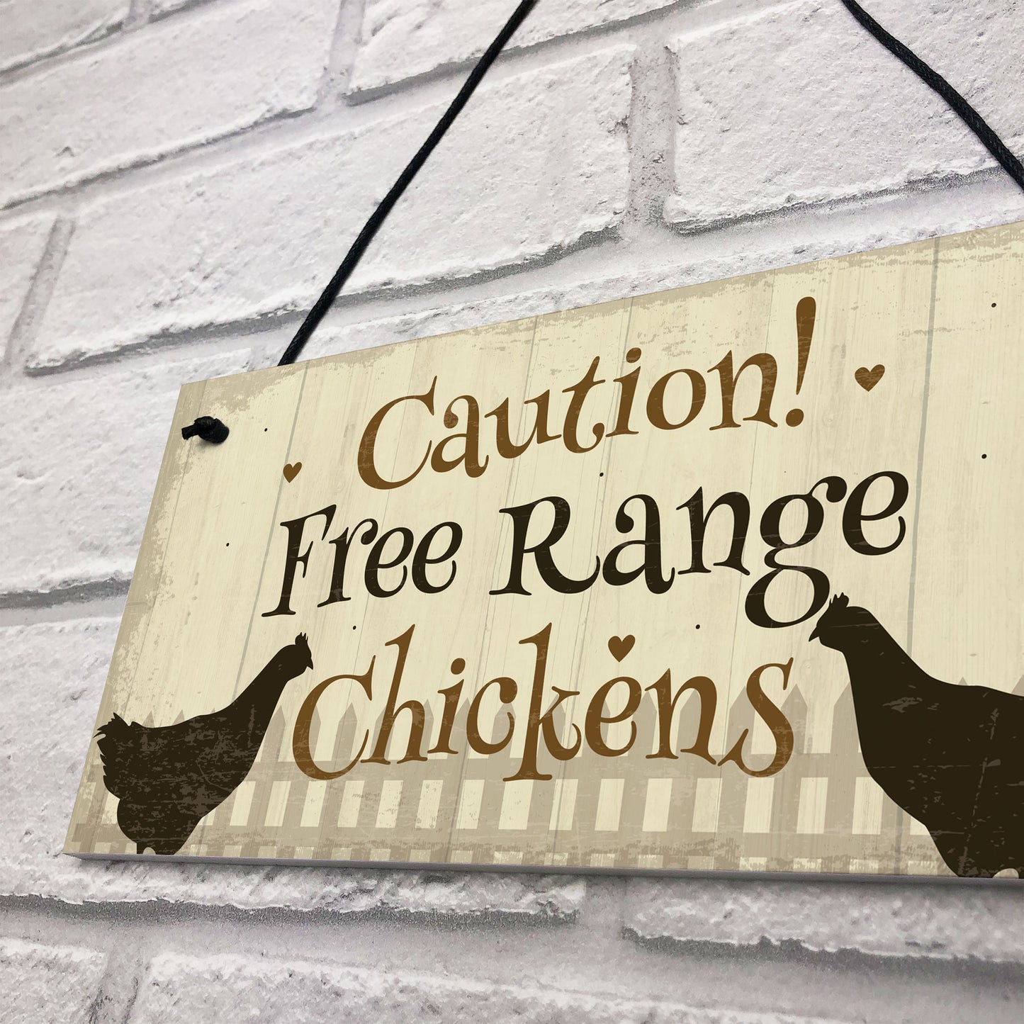 Caution Free Range Chickens Garden Sign Funny Novelty Plaque