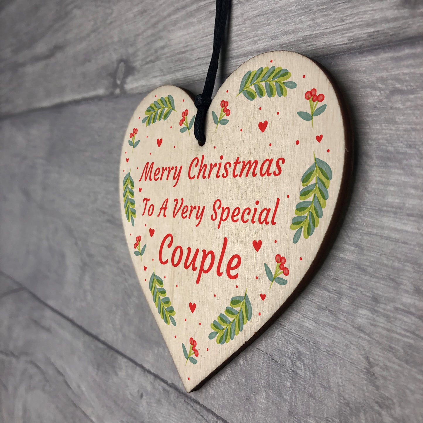 Handmade Christmas Gift For Friend Wooden Heart Couple Gift