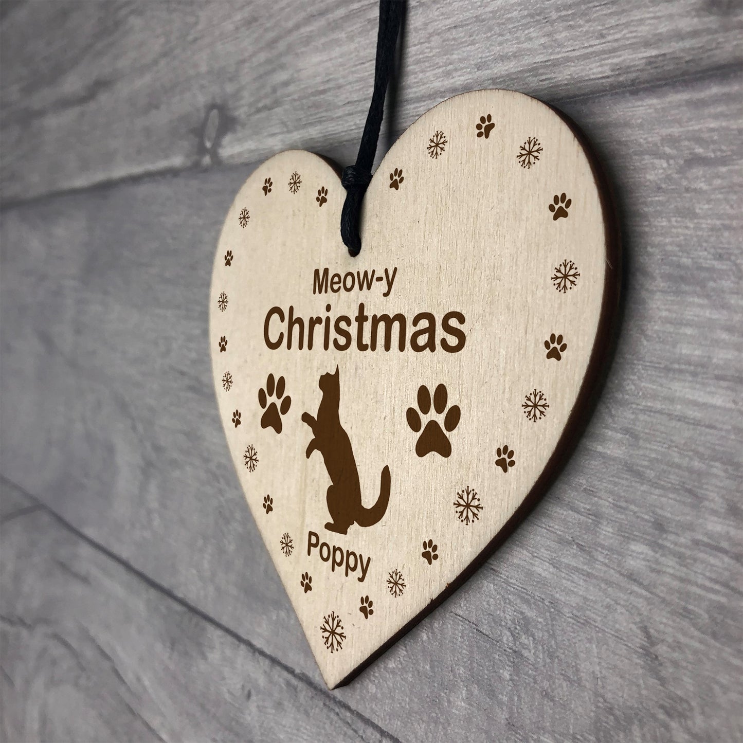 Meowy Christmas Decoration For Cat Personalised Cat Gift For Cat