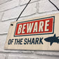 Funny Beware Of The Shark Hot Tub Sign Novelty Lazy Spa Signs