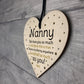 Nanny Gifts For Mothers Day Birthday Novelty Wooden Heart Gift