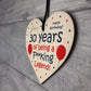 Funny 30th Birthday Gift Wood Heart Dad Mum Sister Brother