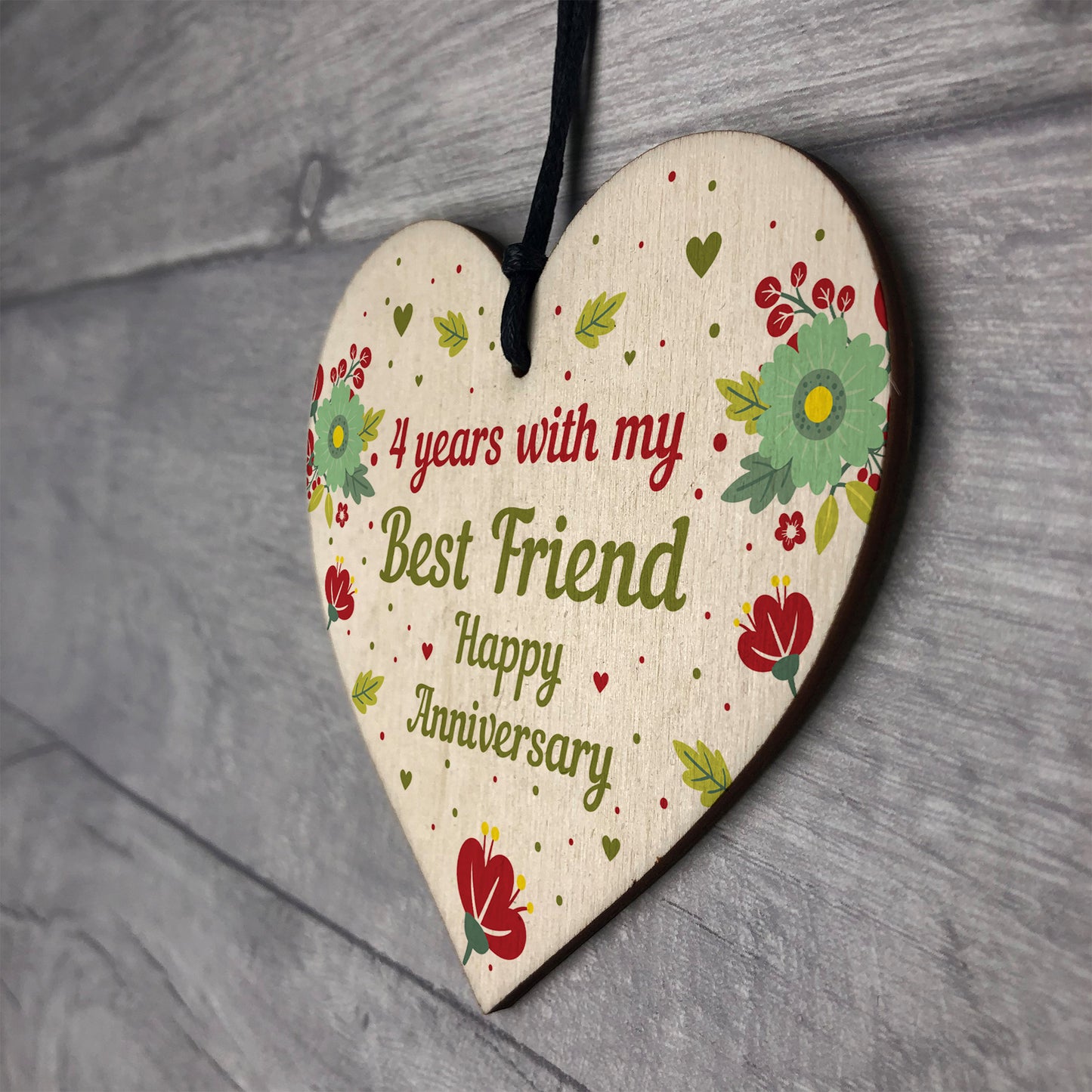 4th Wedding Anniversary Gift For Husband Wife Wooden Heart Gifts