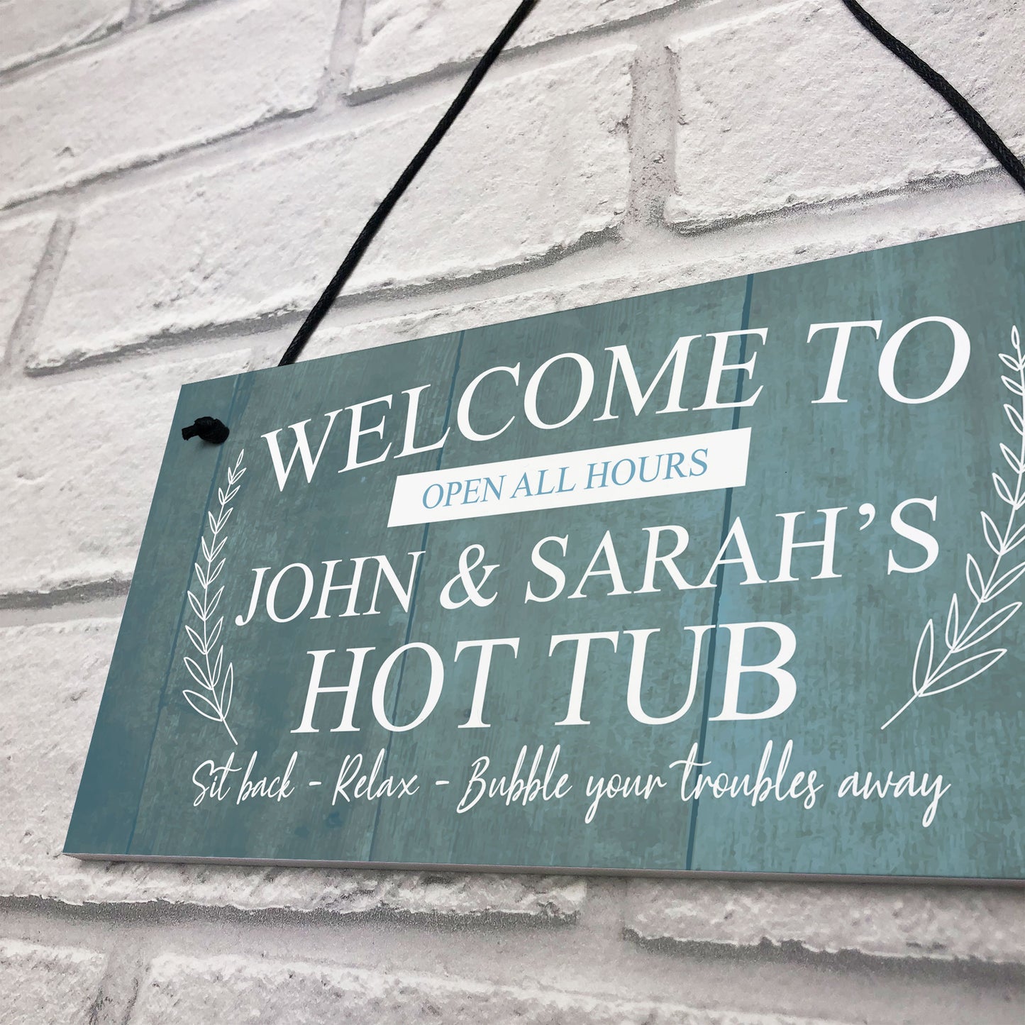 Hanging Hot Tub Sign Personalised Garden Shed Sign New Home Gift